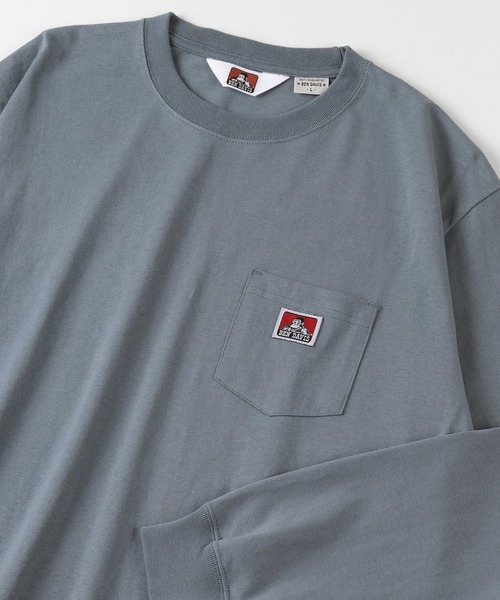 BEN DAVIS(ベンデイビス)の「【BEN DAVIS/ベンデイビス】 ブランドタグ 無地ポケット ロンT(Tシャツ/カットソー・メンズ・ホワイト/ブラック/ダークグリーン/オフホワイト/ブルーグレー/ダークオレンジ・M/L/XL)」の5枚目の写真