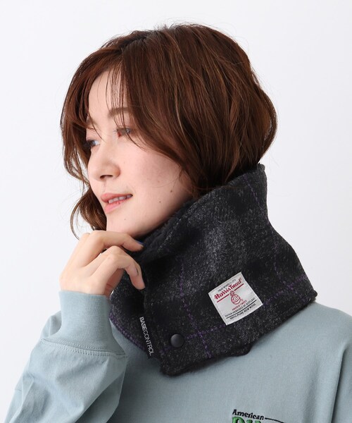 HARRIS TWEED（ハリスツイード）の「◆Harris Tweed ハリス ツィード ネックウォーマー（ネックウォーマー/スヌード・レディース・グレー/チャコールグレー/ブラック/イエロー/ブラウン系/ベージュ/ワインレッド・99）」の3枚目の写真