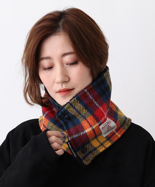 HARRIS TWEED（ハリスツイード）の「◆Harris Tweed ハリス ツィード ネックウォーマー（ネックウォーマー/スヌード・レディース・グレー/チャコールグレー/ブラック/イエロー/ブラウン系/ベージュ/ワインレッド・99）」の7枚目の写真
