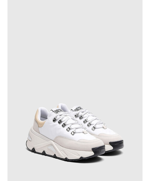 DIESEL（ディーゼル）の「レディース MIXマテリアル スーパーチャンキーソール スニーカー（スニーカー・レディース・ホワイト/ピンク/パープル・36/39/35/38/37）」の4枚目の写真