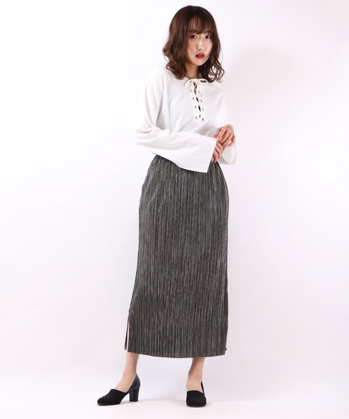 Blasty(ブラスティー)の「Blasty ランダムリブレースアップT(Tシャツ/カットソー・レディース・ブラック/ベージュ/オフホワイト/モカ/ラベンダー・FREE)」の11枚目の写真