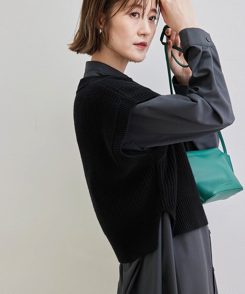 ROPE' PICNIC（ロペピクニック）の「ニットベストセットシャツワンピース（シャツワンピース・レディース・ブラック/グレー系その他/キャメル・38）」の15枚目の写真