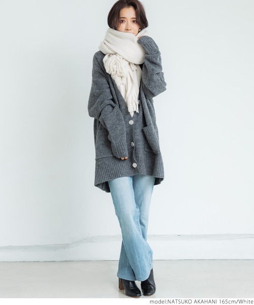 coca（coca）（コカ）の「使い方はあなた次第 ふわふわ大判ストール（マフラー・レディース・ホワイト/グレー/ピンク・ONE SIZE）」の4枚目の写真