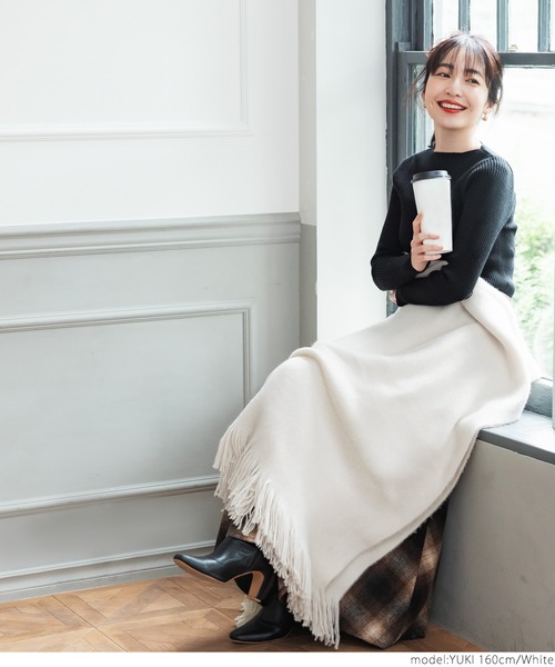 coca（coca）（コカ）の「使い方はあなた次第 ふわふわ大判ストール（マフラー・レディース・ホワイト/グレー/ピンク・ONE SIZE）」の8枚目の写真