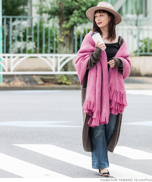 coca（coca）（コカ）の「使い方はあなた次第 ふわふわ大判ストール（マフラー・レディース・ホワイト/グレー/ピンク・ONE SIZE）」の15枚目の写真