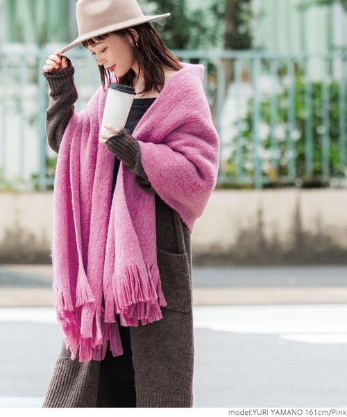 coca（coca）（コカ）の「使い方はあなた次第 ふわふわ大判ストール（マフラー・レディース・ホワイト/グレー/ピンク・ONE SIZE）」の16枚目の写真