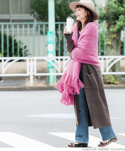 coca（coca）（コカ）の「使い方はあなた次第 ふわふわ大判ストール（マフラー・レディース・ホワイト/グレー/ピンク・ONE SIZE）」の17枚目の写真