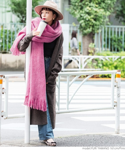 coca（coca）（コカ）の「使い方はあなた次第 ふわふわ大判ストール（マフラー・レディース・ホワイト/グレー/ピンク・ONE SIZE）」の18枚目の写真