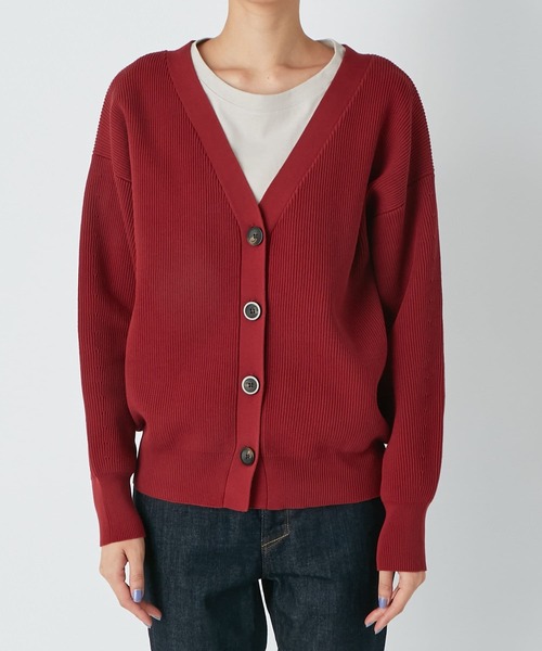 RIVE DROITE(リヴドロワ)の「ゆったりとストレスフリーな着心地 畦Vネックニットカーディガン(カーディガン/ボレロ・レディース・レッド/ベージュ系その他・FREE)」の16枚目の写真