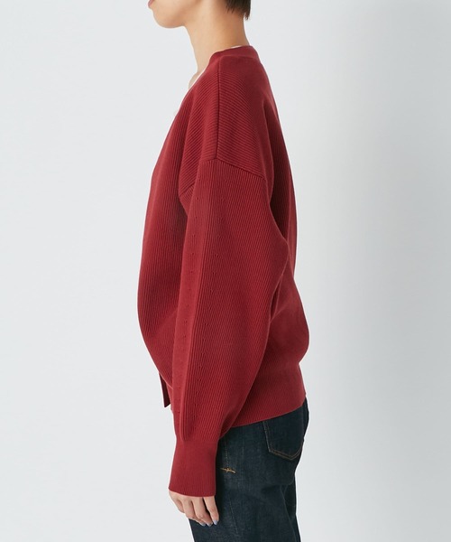RIVE DROITE(リヴドロワ)の「ゆったりとストレスフリーな着心地 畦Vネックニットカーディガン(カーディガン/ボレロ・レディース・レッド/ベージュ系その他・FREE)」の17枚目の写真