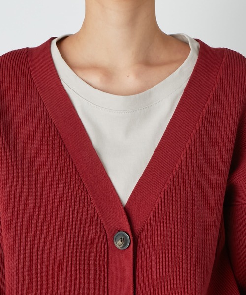 RIVE DROITE(リヴドロワ)の「ゆったりとストレスフリーな着心地 畦Vネックニットカーディガン(カーディガン/ボレロ・レディース・レッド/ベージュ系その他・FREE)」の19枚目の写真