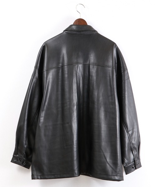 SUGGESTION（サジェッション）の「SUGGESTION PUオーバーサイズボリュームスリーブファティーグジャケット（ミリタリージャケット・メンズ・ブラック/アイボリー/グレイッシュブルー・M/L）」の4枚目の写真