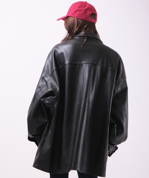 SUGGESTION（サジェッション）の「SUGGESTION PUオーバーサイズボリュームスリーブファティーグジャケット（ミリタリージャケット・メンズ・ブラック/アイボリー/グレイッシュブルー・M/L）」の22枚目の写真