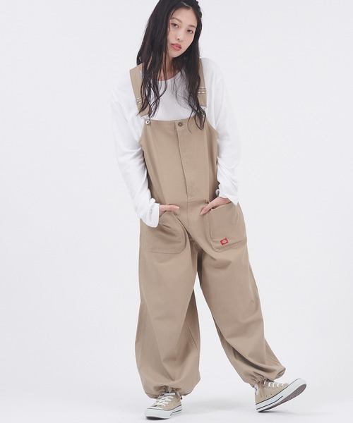 【Dickies】サロペット M (ベージュ) Dickies オーバーオール サロペット Dickies/ディッキーズ