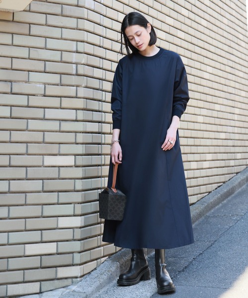 ELFRANK（エルフランク）の「コットンAラインロング丈ワンピース（ワンピース・レディース・ブラック/ベージュ/ネイビー/ブラウン・FREE）」の13枚目の写真