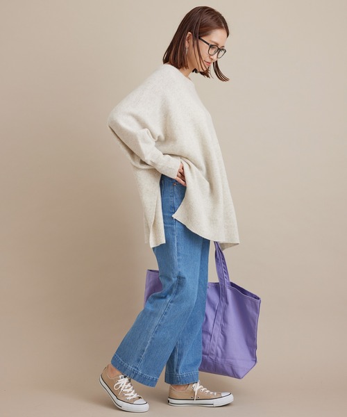 SALON adam et rope'(サロン アダム エ ロペ)の「セミフレアデニムパンツ(デニムパンツ・レディース・ブルー系その他4/ネイビー・M/S)」の10枚目の写真
