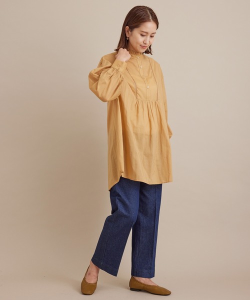 SALON adam et rope'(サロン アダム エ ロペ)の「セミフレアデニムパンツ(デニムパンツ・レディース・ブルー系その他4/ネイビー・M/S)」の13枚目の写真