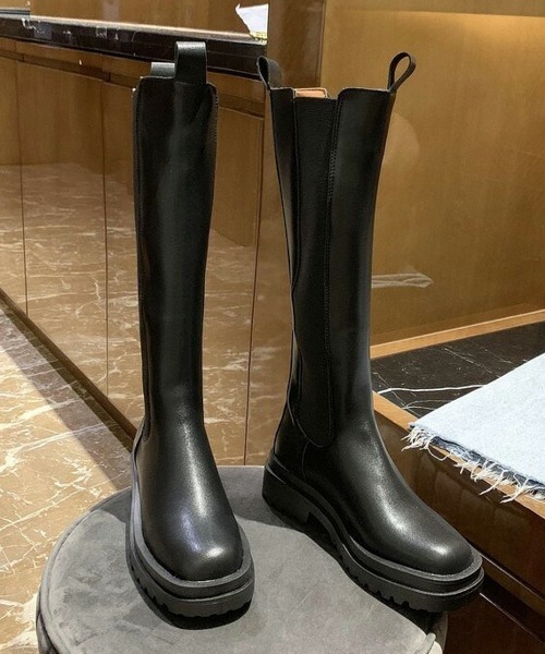 SUGAR BISKET（シュガービスケット）の「サイドゴアロングブーツ（ブーツ・レディース・ブラック・35/36/37/38/39/40）」の10枚目の写真