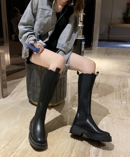 SUGAR BISKET（シュガービスケット）の「サイドゴアロングブーツ（ブーツ・レディース・ブラック・35/36/37/38/39/40）」の11枚目の写真