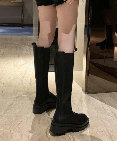 SUGAR BISKET（シュガービスケット）の「サイドゴアロングブーツ（ブーツ・レディース・ブラック・35/36/37/38/39/40）」の2枚目の写真