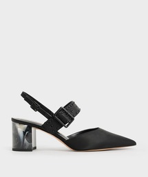 CHARLES & KEITH | セフェ リサイクルナイロングロメットスリングバックパンプス / Sepphe Recycled Nylon Grommet Slingback Pumps(パンプス)