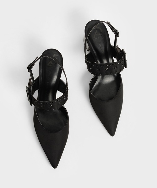 CHARLES & KEITH(チャールズ & キース)の「セフェ リサイクルナイロングロメットスリングバックパンプス / Sepphe Recycled Nylon Grommet Slingback Pumps(パンプス・レディース・ブラック/ピンク・22.5cm/23cm/23.5cm/24.5cm/25cm/25.5cm/22cm)」の6枚目の写真