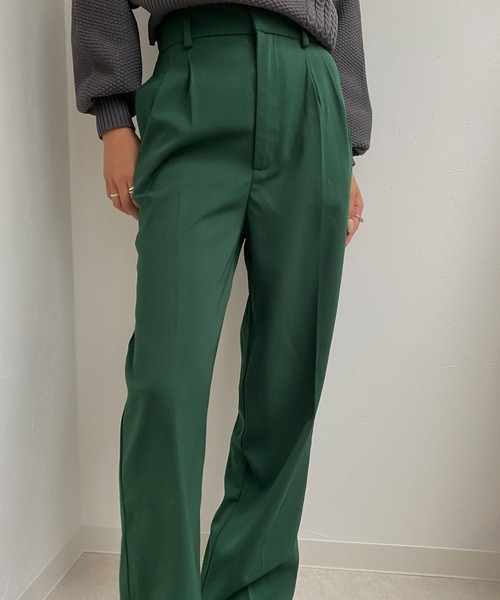 Avvenente(アベネンテ)の「【Avvenente】バックスリットハイウエストパンツ(スラックス・レディース・ブラック/グレー/グリーン・FREE)」の10枚目の写真