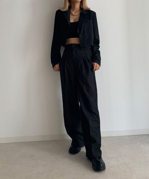 Avvenente(アベネンテ)の「【Avvenente】バックスリットハイウエストパンツ(スラックス・レディース・ブラック/グレー/グリーン・FREE)」の9枚目の写真