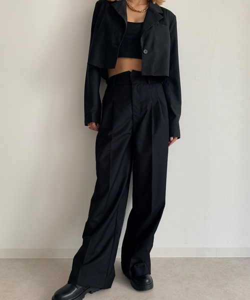 Avvenente(アベネンテ)の「【Avvenente】バックスリットハイウエストパンツ(スラックス・レディース・ブラック/グレー/グリーン・FREE)」の15枚目の写真