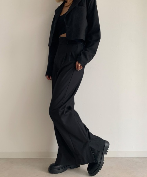 Avvenente(アベネンテ)の「【Avvenente】バックスリットハイウエストパンツ(スラックス・レディース・ブラック/グレー/グリーン・FREE)」の20枚目の写真