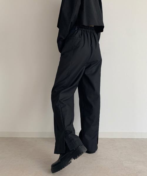 Avvenente(アベネンテ)の「【Avvenente】バックスリットハイウエストパンツ(スラックス・レディース・ブラック/グレー/グリーン・FREE)」の4枚目の写真