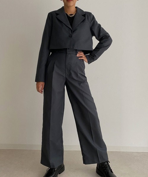 Avvenente(アベネンテ)の「【Avvenente】バックスリットハイウエストパンツ(スラックス・レディース・ブラック/グレー/グリーン・FREE)」の12枚目の写真