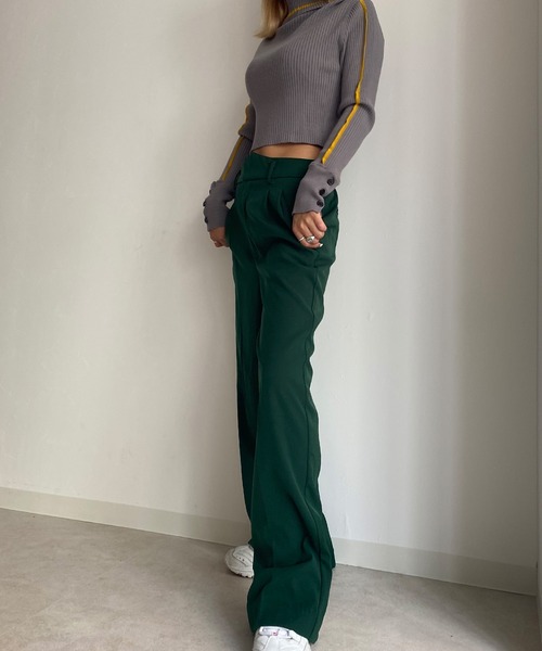 Avvenente(アベネンテ)の「【Avvenente】バックスリットハイウエストパンツ(スラックス・レディース・ブラック/グレー/グリーン・FREE)」の21枚目の写真