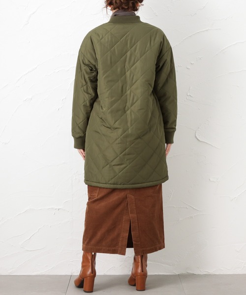 NAVY（ネイビー）の「miliCo ミリコ 裏ボア キルトロングブルゾン ミリタリーコート（ブルゾン・レディース・ブラック/ベージュ/ブラウン/カーキ・フリー）」の10枚目の写真