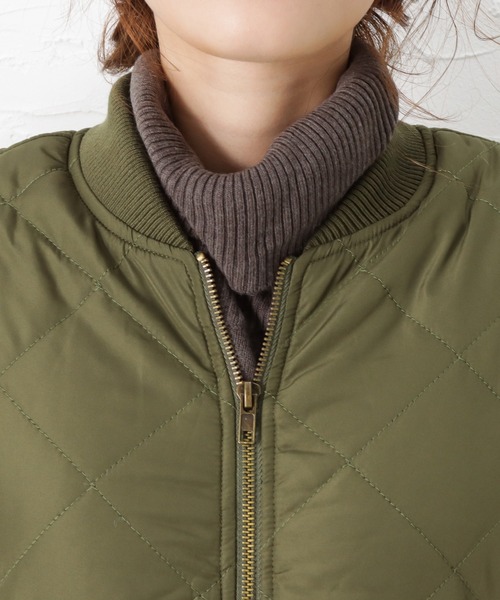 NAVY（ネイビー）の「miliCo ミリコ 裏ボア キルトロングブルゾン ミリタリーコート（ブルゾン・レディース・ブラック/ベージュ/ブラウン/カーキ・フリー）」の11枚目の写真