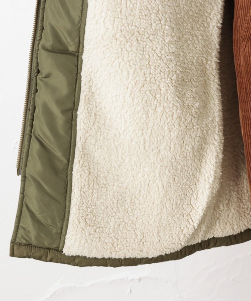 NAVY（ネイビー）の「miliCo ミリコ 裏ボア キルトロングブルゾン ミリタリーコート（ブルゾン・レディース・ブラック/ベージュ/ブラウン/カーキ・フリー）」の16枚目の写真