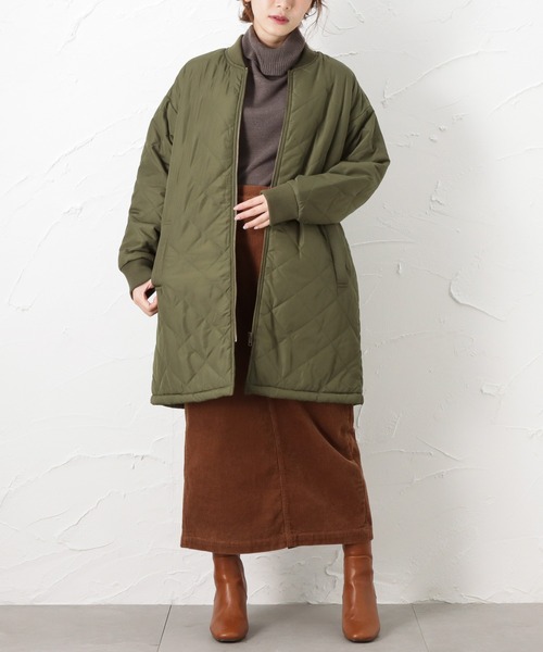 NAVY（ネイビー）の「miliCo ミリコ 裏ボア キルトロングブルゾン ミリタリーコート（ブルゾン・レディース・ブラック/ベージュ/ブラウン/カーキ・フリー）」の20枚目の写真