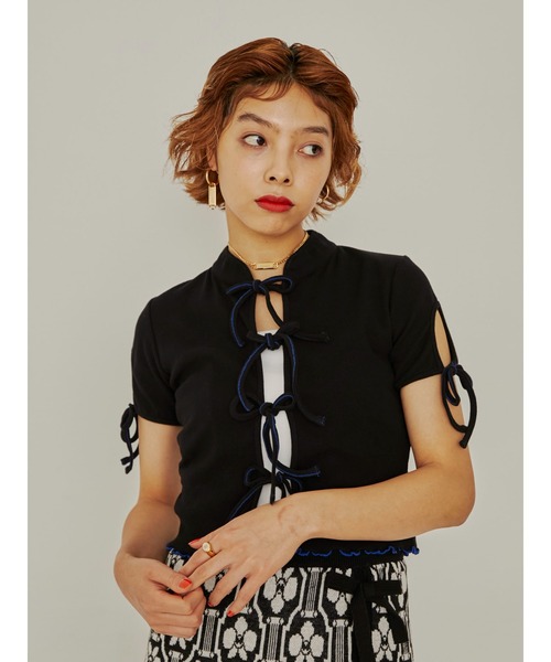 PAMEO POSE（パメオポーズ）の「Gwen Top（Tシャツ/カットソー・レディース・ホワイト/ブラック/イエロー/スカイブルー・FREE）」の22枚目の写真