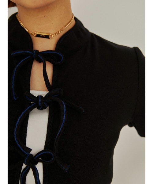 PAMEO POSE（パメオポーズ）の「Gwen Top（Tシャツ/カットソー・レディース・ホワイト/ブラック/イエロー/スカイブルー・FREE）」の19枚目の写真