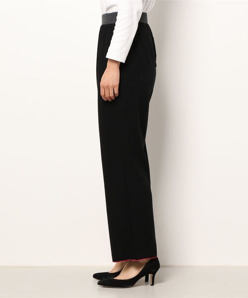 Q（キュー）の「セミワイドカットパンツ（その他パンツ・レディース・ベージュ/ブラック・MEDIUM）」の4枚目の写真