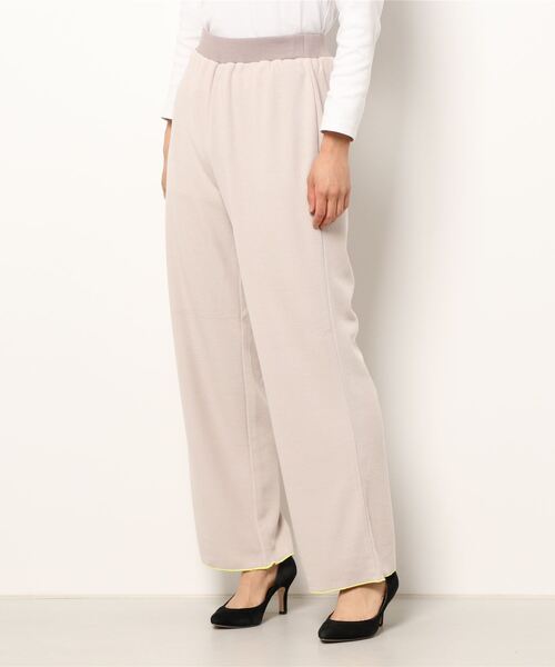 Q（キュー）の「セミワイドカットパンツ（その他パンツ・レディース・ベージュ/ブラック・MEDIUM）」の5枚目の写真