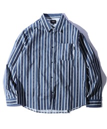 HUF/ハフ FUCK IT STRIPE L/S WOVEN シャツ ストライプ コットン