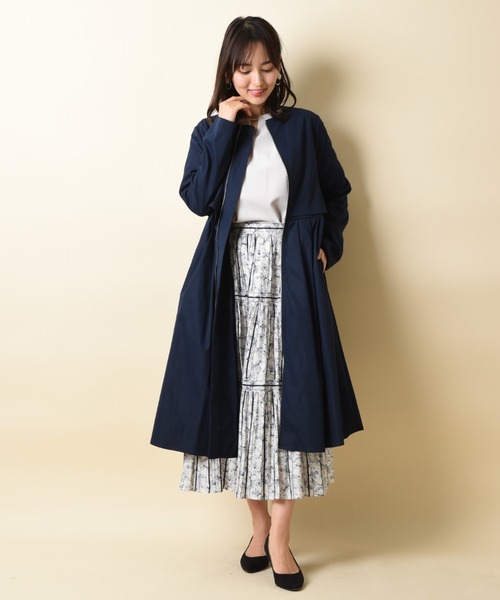 INTERPLANET（インタープラネット）の「ラインフラワープリントティアードスカート（スカート・レディース・ネイビー/オフホワイト/イエロー・FREE）」の16枚目の写真