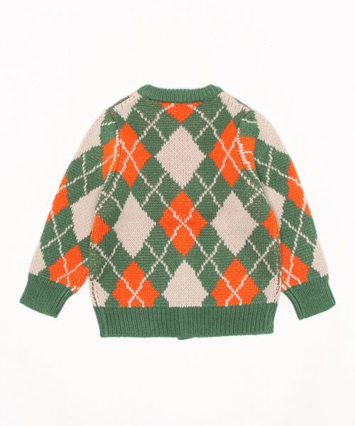 A BOND（アボンド）の「【おうちで洗えるニット】アーガイルカーディガン（キッズ/XS～LL・オトナ/160cm)（カーディガン/ボレロ・キッズ・ネイビー/カーキ・LL/S/M/L/160cm/XS）」の10枚目の写真