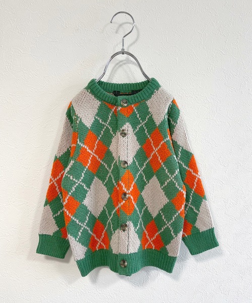 A BOND（アボンド）の「【おうちで洗えるニット】アーガイルカーディガン（キッズ/XS～LL・オトナ/160cm)（カーディガン/ボレロ・キッズ・ネイビー/カーキ・LL/S/M/L/160cm/XS）」の7枚目の写真