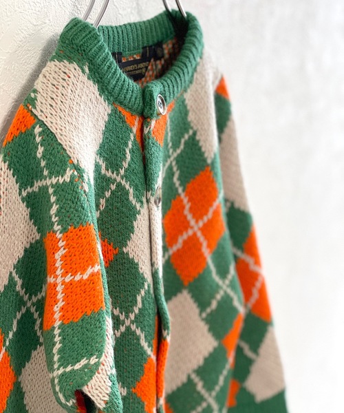 A BOND（アボンド）の「【おうちで洗えるニット】アーガイルカーディガン（キッズ/XS～LL・オトナ/160cm)（カーディガン/ボレロ・キッズ・ネイビー/カーキ・LL/S/M/L/160cm/XS）」の5枚目の写真