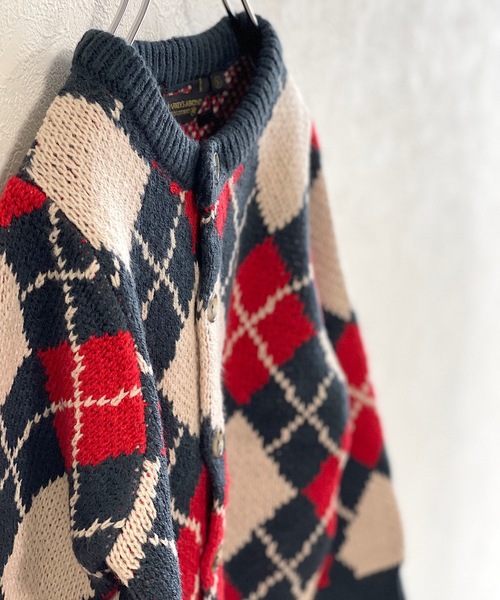 A BOND（アボンド）の「【おうちで洗えるニット】アーガイルカーディガン（キッズ/XS～LL・オトナ/160cm)（カーディガン/ボレロ・キッズ・ネイビー/カーキ・LL/S/M/L/160cm/XS）」の9枚目の写真