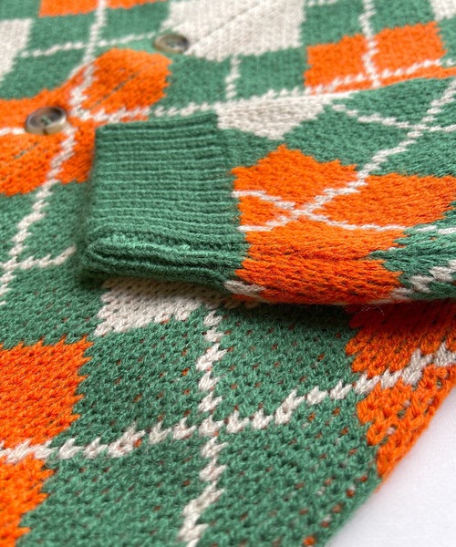 A BOND（アボンド）の「【おうちで洗えるニット】アーガイルカーディガン（キッズ/XS～LL・オトナ/160cm)（カーディガン/ボレロ・キッズ・ネイビー/カーキ・LL/S/M/L/160cm/XS）」の15枚目の写真