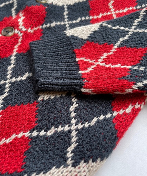 A BOND（アボンド）の「【おうちで洗えるニット】アーガイルカーディガン（キッズ/XS～LL・オトナ/160cm)（カーディガン/ボレロ・キッズ・ネイビー/カーキ・LL/S/M/L/160cm/XS）」の14枚目の写真