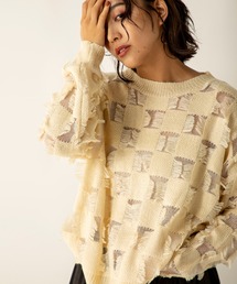 シアーブロッキングニット